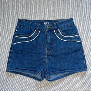 Urban Outfitters BDG Denim High Rise Erin 5 Pocket Shorts Sz 25 White Stripe